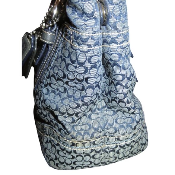 Coach Soho Blue & Grey Denim Canvas Signature C Jacquard Satchel 2008 F12310 - Picture 4 of 12